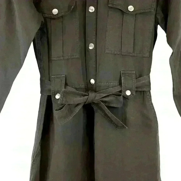 OVERLOVER Mulholland Utility Jumpsuit in Dark Gray Cotton Linen Size Medium - Picture 3 of 9